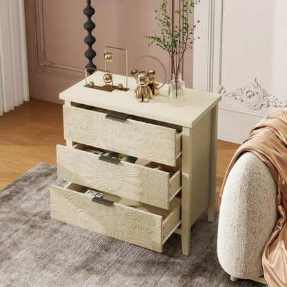 Ladekast – Dressoir – Opbergkast – Ladekast Met Drie Lades – Kast Met Verwisselbare Ladefronten – Natuurlijke Kleur – Ruim Opbergvolume – Duurzame Stevige Constructie