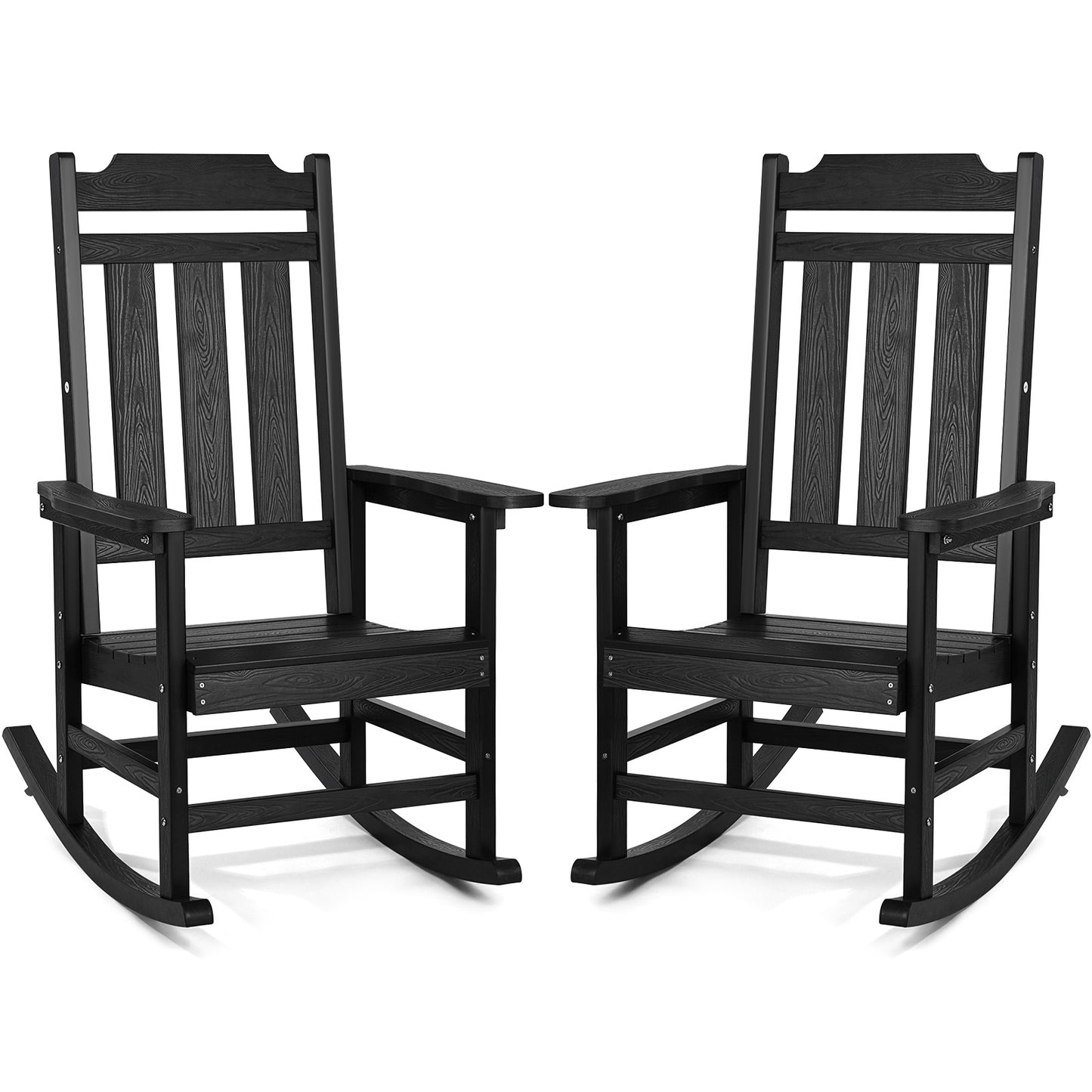 Schommelstoel – Schommelstoelen – Relaxstoel – Fauteuil – Tuinstoel – HIPS Materiaal – Ergonomische Hoge Rugleuning – Set 2 Stuks – Draagvermogen 180 kg