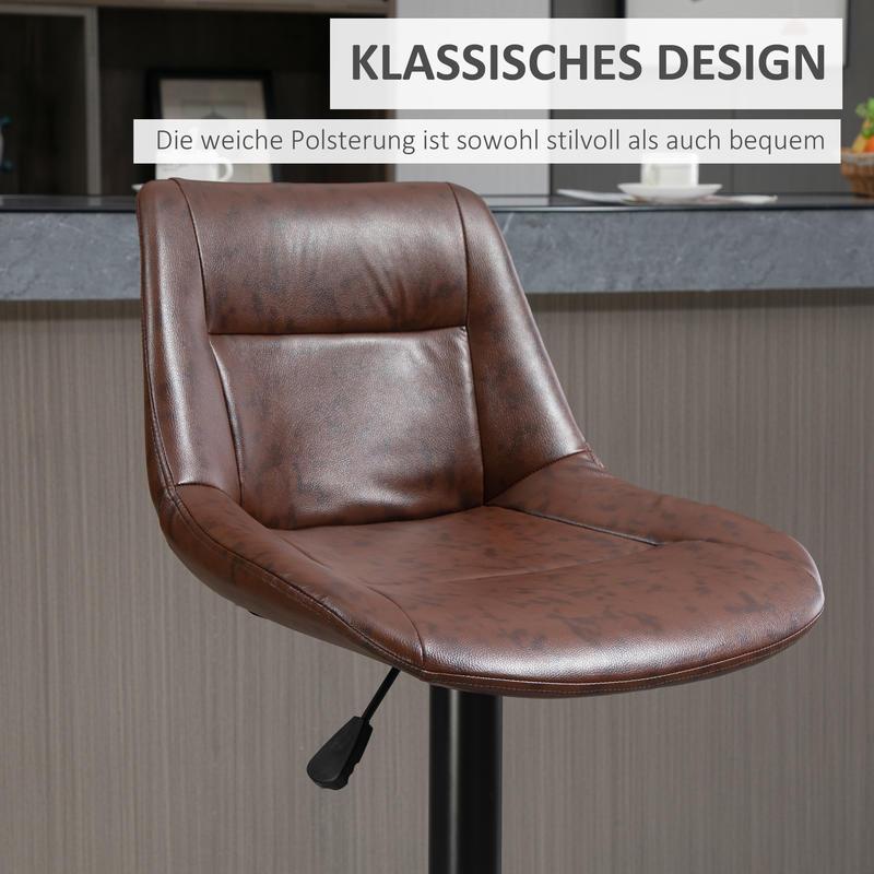 Barstoel – Barkruk – Keukenstoel – Barstoelkruk – Bistrokruk – Verstelbaar in Hoogte – Ergonomisch Design met Zachte Zitting en Rugleuning