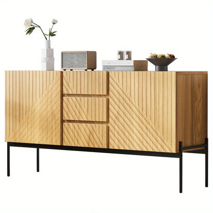 Dressoir – Sideboard – Buffetkast – Ladekast – Opbergkast – Modern Design – Stabiele Metalen Poten – 75x140x40 cm