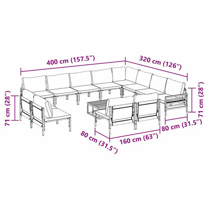 Tuinset – Loungeset – Zitgroep – Balkonset – Loungegroep – Modular Design – Weerbestendig Kunststof Zonder Tafel