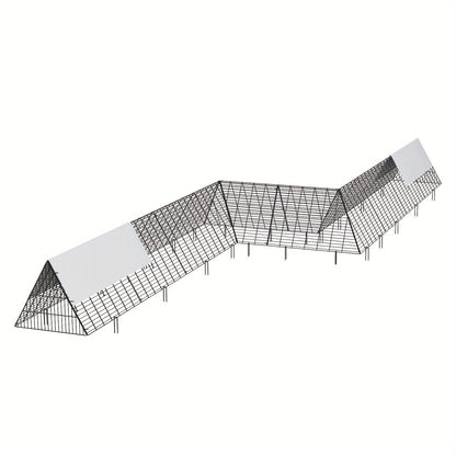 Kippenren – Kippenrennet – Kippenhok – Kippenloop – Dierenren – Set Van 2 Metalen Tunnels – Stevig Hoekframe – 7,3 Meter Lang