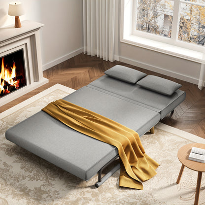 Zitzakbank – Slaapbank – Fauteuil – Sleeper Sofa – Bankbed – Lichtgrijs – 3-in-1 Multifunctioneel – 6-Posities Verstelbare Rugleuning