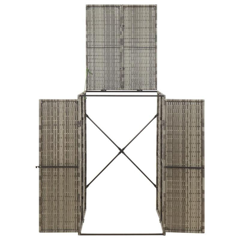 Trash Can Box for 1 Ton Gray 70X80X117 Cm Poly Rattan/Cover for Outdoor Storage Boxes/Cover for Trash Cans/Cover for Trash Cabinets/Cover for Storage Cabinets. This Trash Can Cover Is Made of Robust And Durable Materials, Is