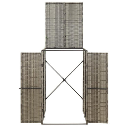 Trash Can Box for 1 Ton Gray 70X80X117 Cm Poly Rattan/Cover for Outdoor Storage Boxes/Cover for Trash Cans/Cover for Trash Cabinets/Cover for Storage Cabinets. This Trash Can Cover Is Made of Robust And Durable Materials, Is