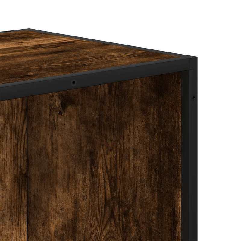 Boekenkast – Vakkenkast – Opbergkast – Wandkast – Boekplank – Handgemaakt – Gerookt Eikenhout – 60x35x170,5 cm – Met Slot – Metaalframe