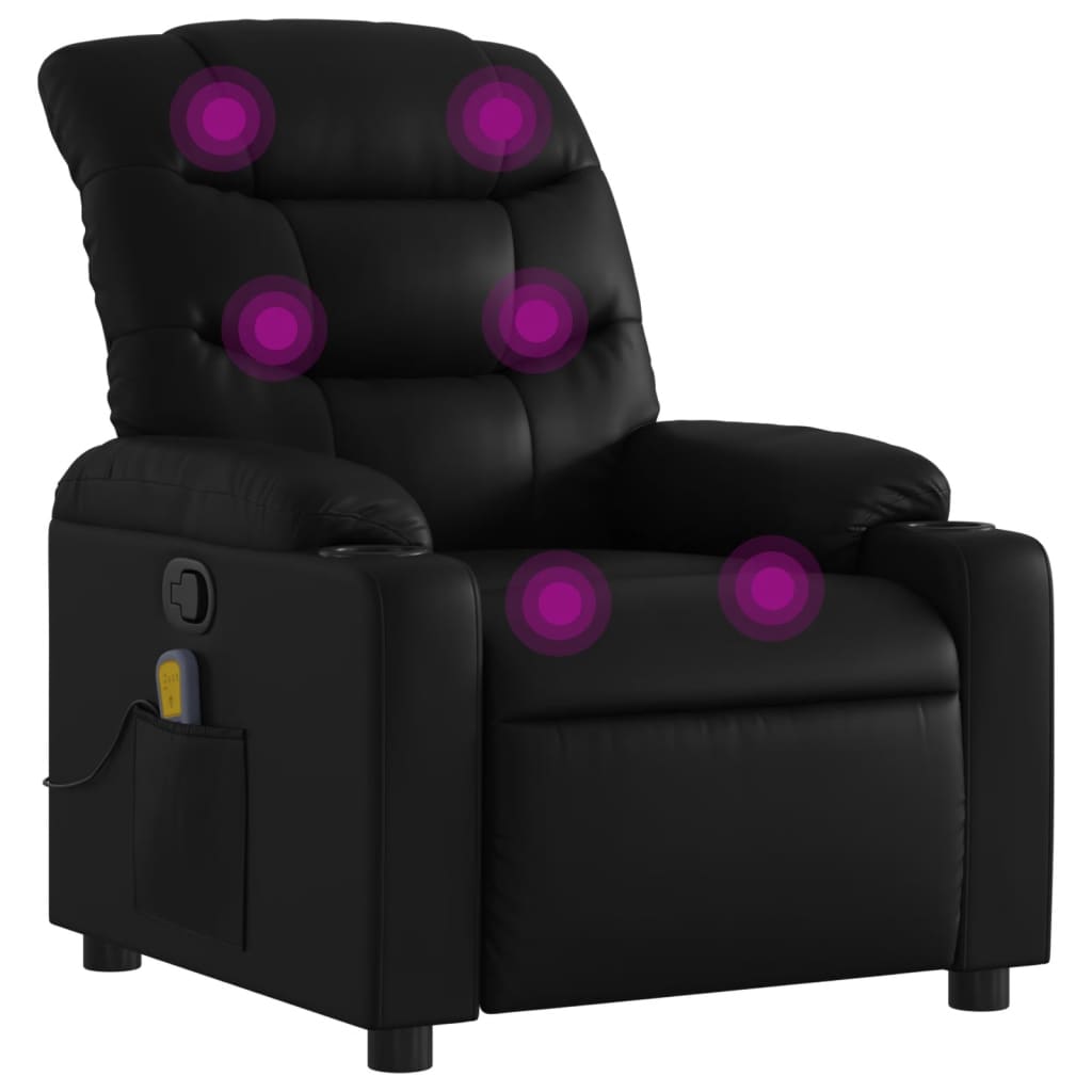 Relaxfauteuil – Relaxstoel – Ligstoel – Verstelbare Stoel – Massagefauteuil – Kunstleer Bekleding – Massagefunctie met 6 Punten