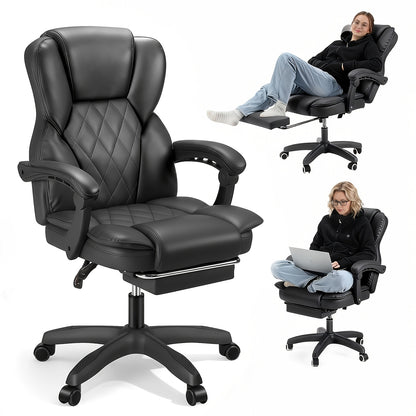 Bureaustoel – Office Chair – Ergonomische Stoel – Gamingstoel – Bureaustoel Met Voetensteun – Verstelbare Rugleuning – Rvs Frame