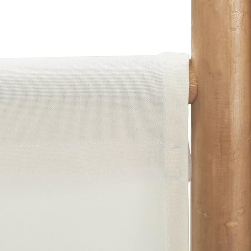 Bamboescherm – Vouwscherm – Kamerscheiding – Scheidingswand – Roomdivider – Crème Canvas – 240 Cm Breed – Duurzaam Bamboe Frame