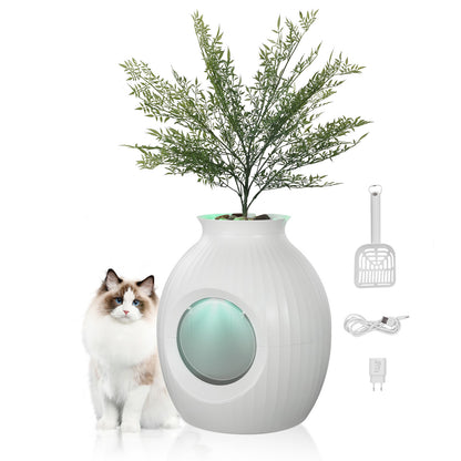 Kattenbak – Kattentoilet – Kattenbakhuisje – Kattenbak met Kap – Plantenbak Kattenbak – Geurvrij met Plasmatechnologie – Duurzaam ABS Materiaal