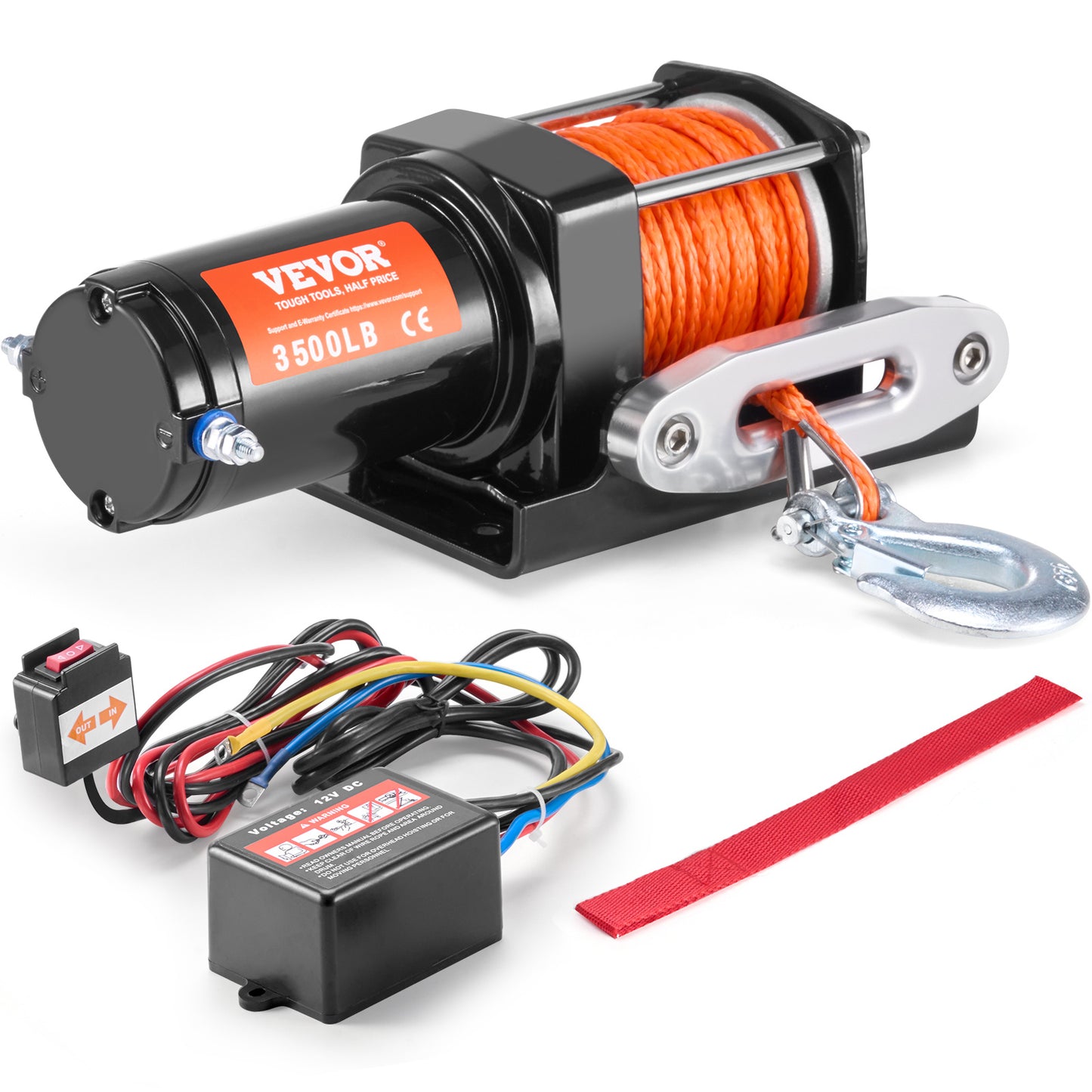 Elektrische Lier – Offroad Lier – ATV Lier – UTV Lier – Elektrische Blokkeerlier – 1587 kg Trekkracht – Waterdichte Bedrade Afstandsbediening