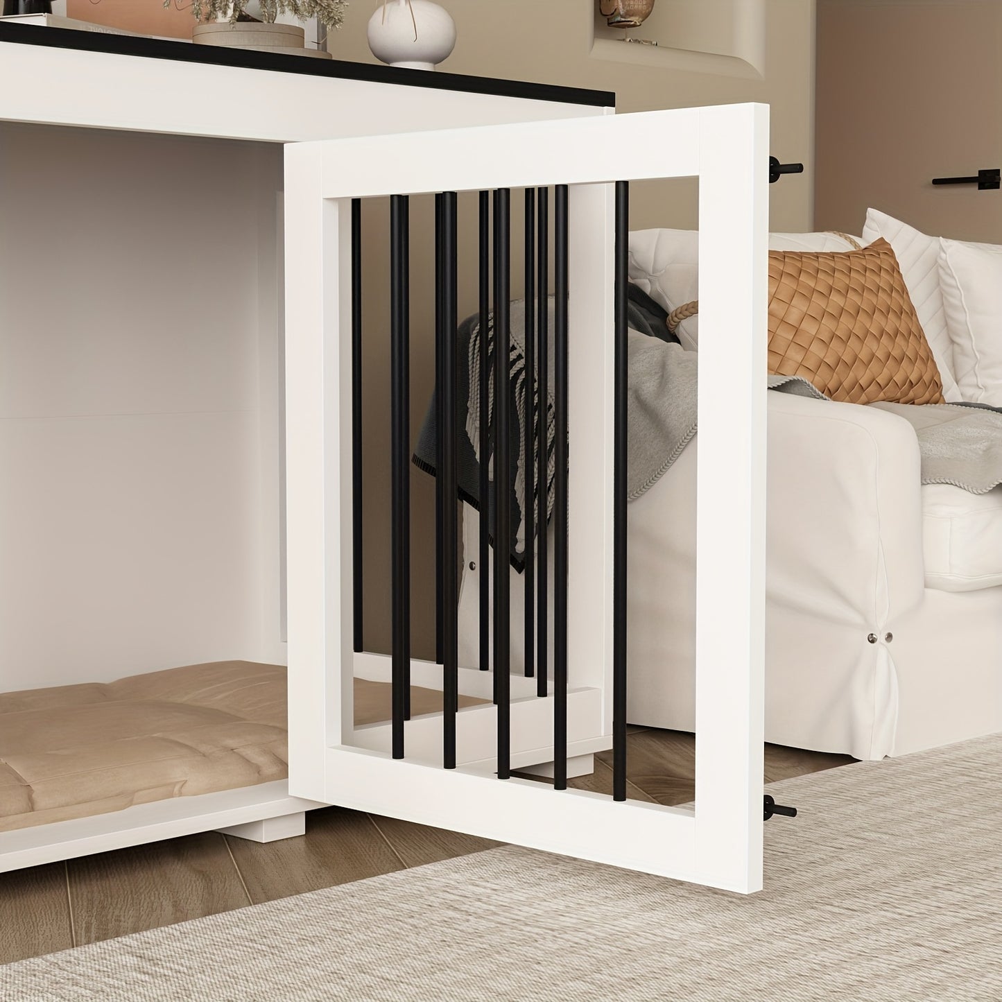Hondenbench – Hondenkooi – Bench – Hondenhuisje – Hondenbox – Medium – Fiberboard – Multifunctioneel Meubel – Met Deur