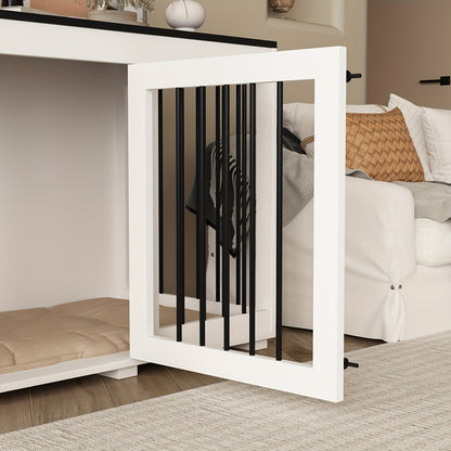 Hondenbench – Hondenkooi – Bench – Hondenhuisje – Hondenbox – Medium – Fiberboard – Multifunctioneel Meubel – Met Deur