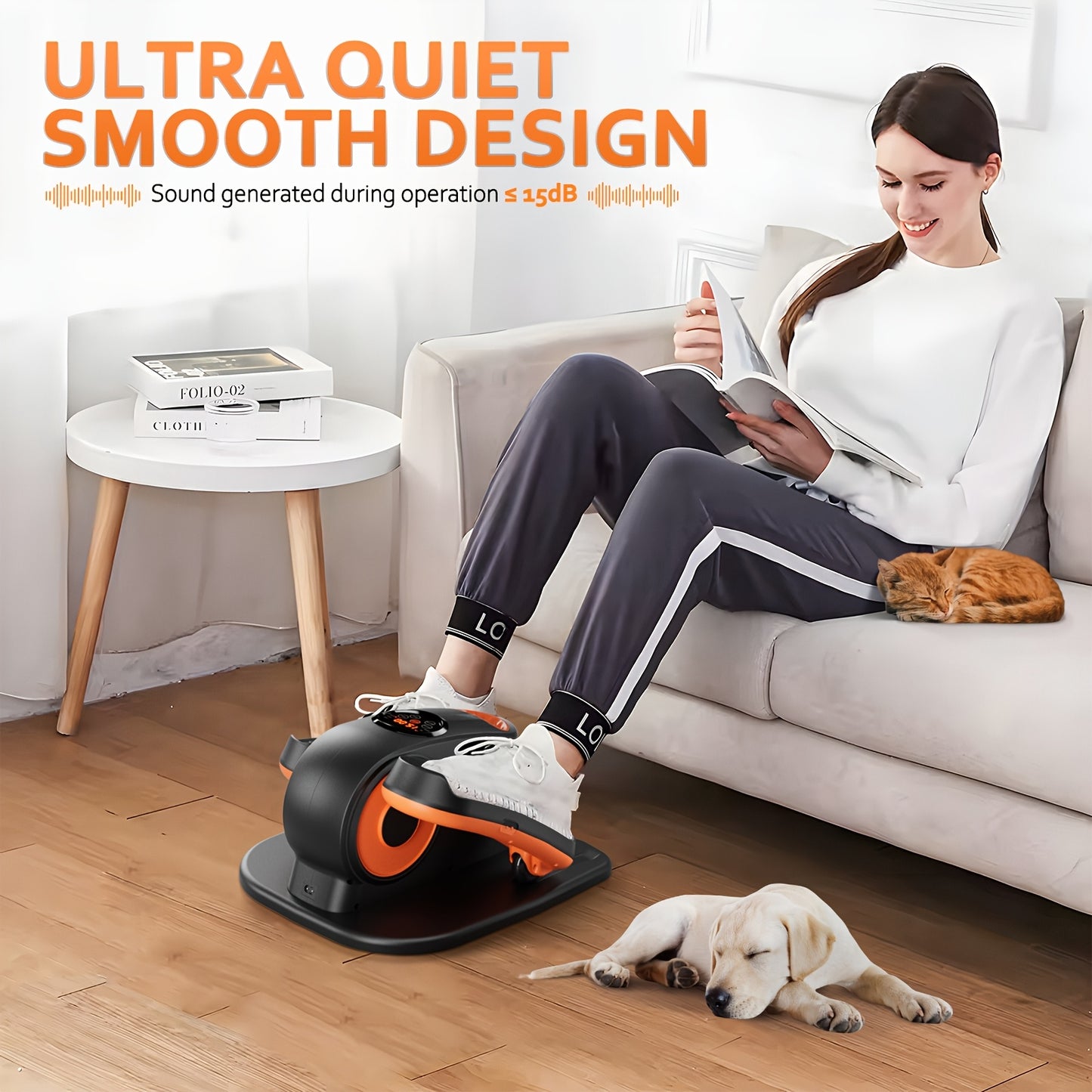 Mini Stepper – Elliptische Trainer – Hometrainer – Fitnessstepper – Zitfiets – Elektrisch – 12 Snelheidsniveaus – Compact & Stil