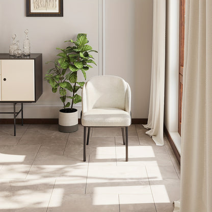 Eetkamerstoelen – Stoelen – Dining Chairs – Keukenstoelen – Tafels Stoelen – Set Van 4 - Off-White – Ergonomische Hoge Rugleuning – Zachte Makkelijk Schoon Te Maken Bekleding