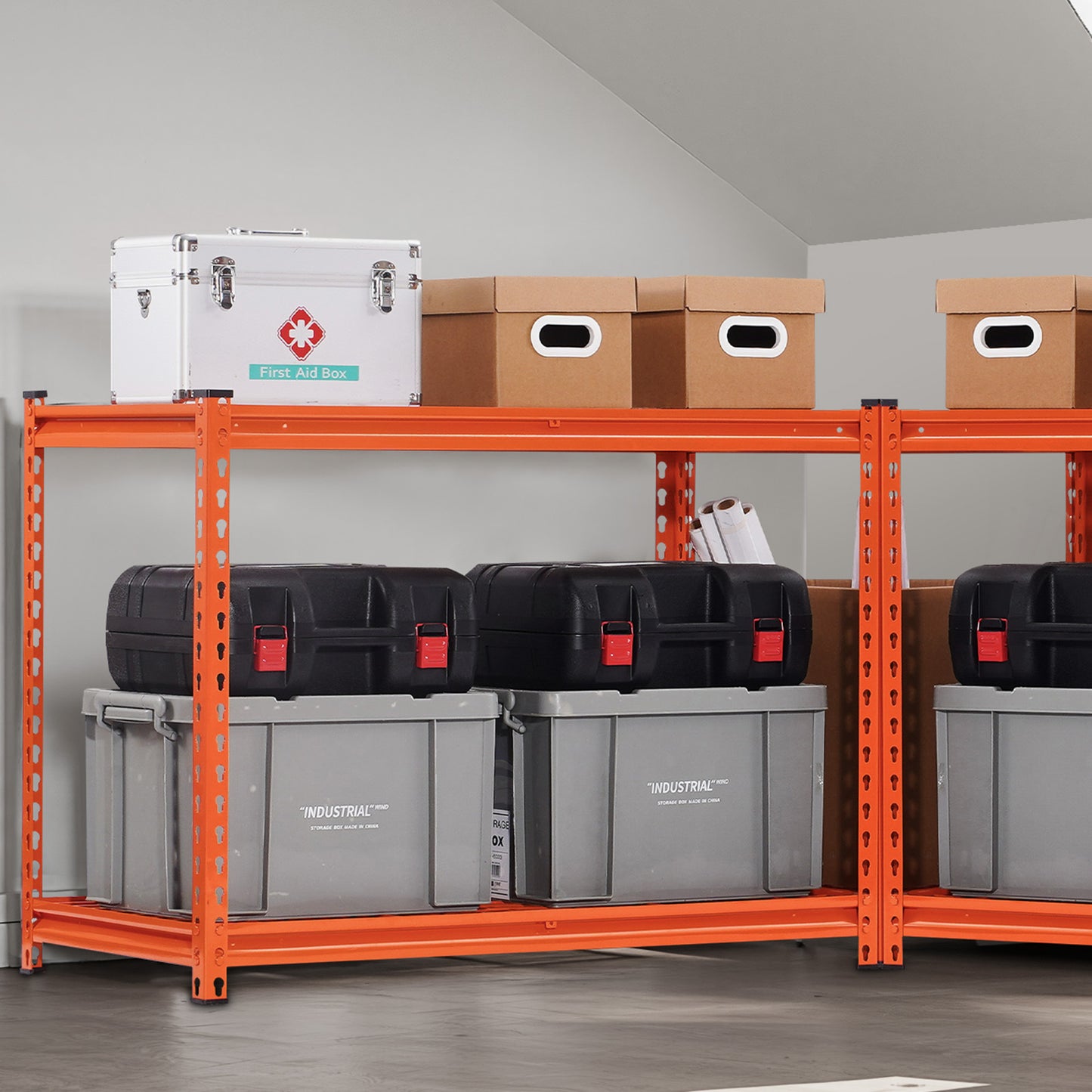 Stellingkast – Opbergrek – Magazijnstelling – Opbergkast – Metalen Rek – 4 Laags Verstelbaar – Draagvermogen 1088 kg