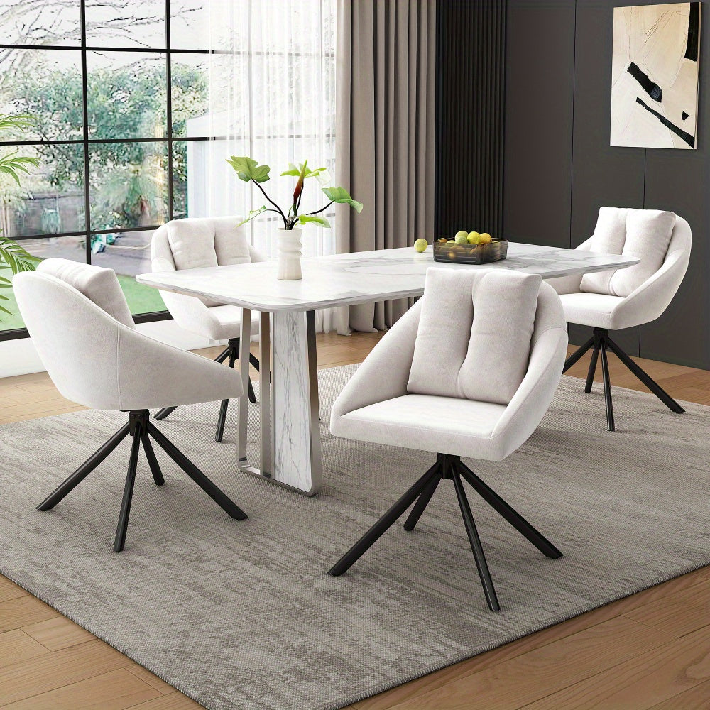 Draaistoel – Bureaustoel – Eetkamerstoel – Kuipstoel – Stoel – Ergonomisch Design – Ademend Fluweel – Set van 2 – Comfortabele Zitting