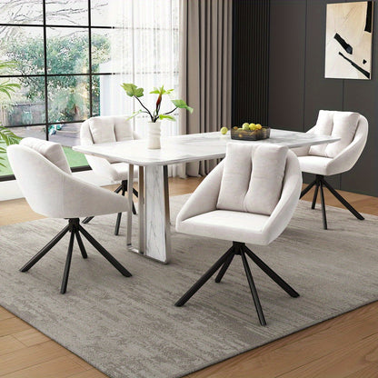 Draaistoel – Bureaustoel – Eetkamerstoel – Kuipstoel – Stoel – Ergonomisch Design – Ademend Fluweel – Set van 2 – Comfortabele Zitting
