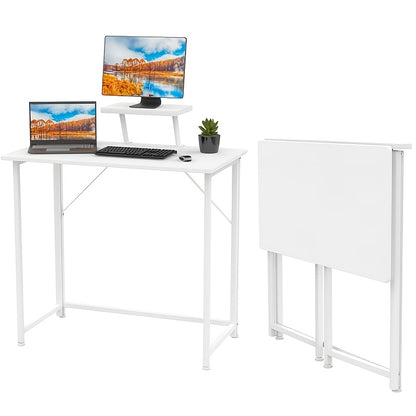 Bureaublad – Bureau – Werkplek – Computerbureau – Kantoorbureau – Ergonomisch Design – Inklapbaar – 80x45x74 cm – Stevig Metalen Frame