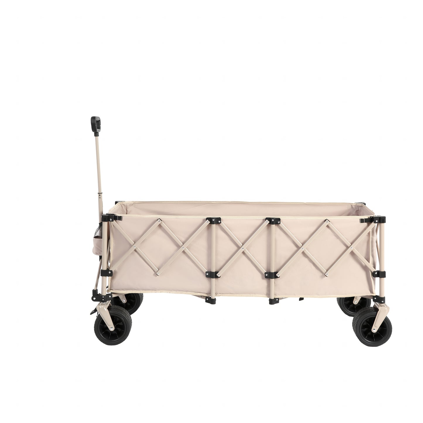 Vouwkar – Bolderkar – Opvouwbare Kar – Transportkar – Tuinkar – All-Terrain Wielen – 99,79 KG Draagvermogen – Beige Stof