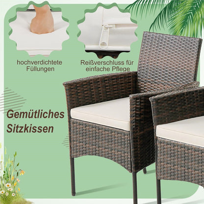 Tuinstoelen – Tuinmeubels – Balkonstoelen – Verstelbare Stoelen – Met Kussen – PE Rattan – Metalen Frame – Ergonomisch Design