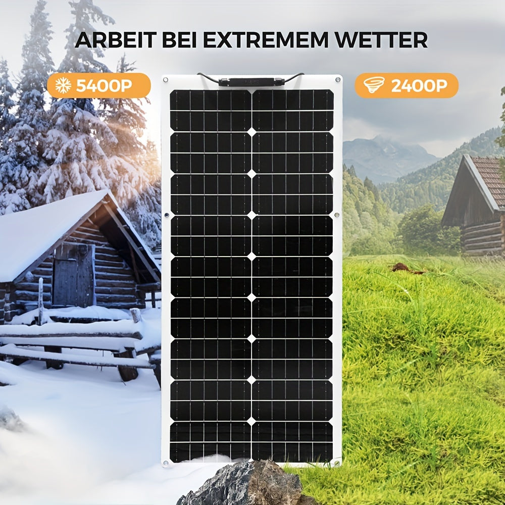 Zonnepaneel – Zonnecel – Solar Panel – Zonne-energie – Zonnepaneelset – Flexibel en Lichtgewicht – Hoog Rendement 100W (2x50W) Monokristallijn