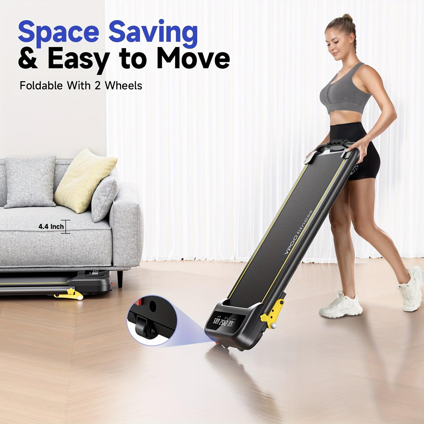 Loopband – Wandelband – Walking Pad – Treadmill – Hometrainer – Inklapbaar – 3 Hellingniveaus – Max. 136 kg Belastbaar