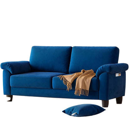 Loveseat – 2-Zitsbank – Bankje – Kleine Bank – Sofa – Compact 177,8 cm – Opbergruimte In Armleuningen – Stevig Houten Frame – Zachte Velvet Bekleding – Moderne Woonkamerbank