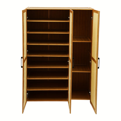 Schoenenkast Modern – Schoenopberger – Schoenrek – Schoenmeubel – Schoenhouder – Houten Kleur Variant – 3 Deuren Met 9 Planken – Ruimtebesparend & Draagkracht 20 kg Per Plank