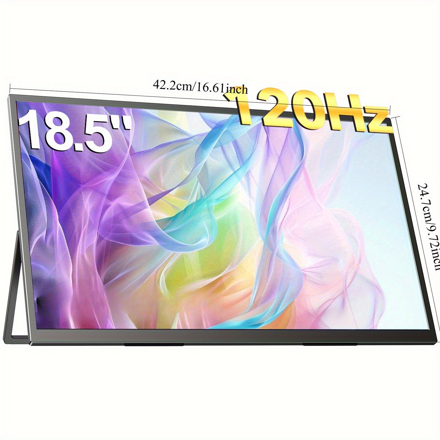 Gaming Monitor – Portable Scherm – Extern Display – Tweede Scherm – Compact Monitor – 18,5 Inch – 120Hz Verversingssnelheid – Full HD 1080p – USB-C & HDMI Aansluiting – Ingebouwde Speakers – VESA Montage – Mat Scherm