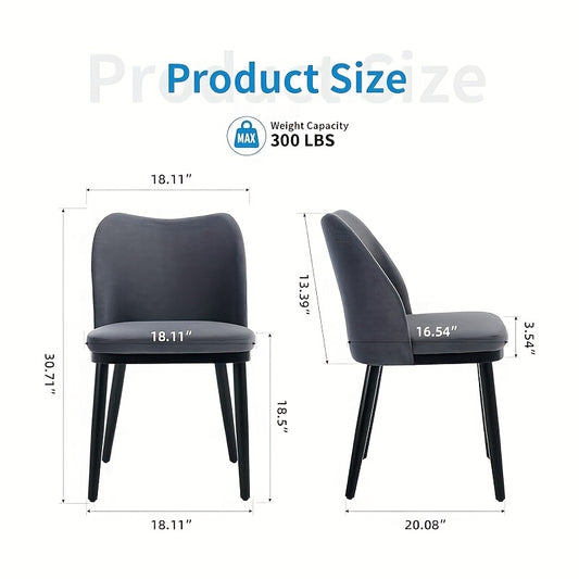 Set of 2 Modern White & Black Fabric Dining Chairs with Padded Seats & Legs - Heavy-Duty Bohemian Style Kitchen Table Chairs, Easy-Clean Upholstery for Home, Restaurant, Cafe (White/Black, Frame), Mid Century Modern, Space Sa
