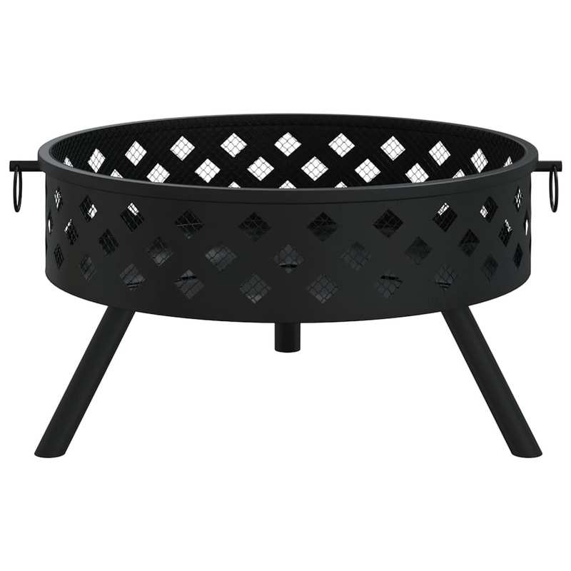 Vuurkorf – Tuinhaard – Buitenhaard – Terrashaard – Vuurschaal – Zwart – XXL 58 cm – Staal – Inclusief Houthaak
