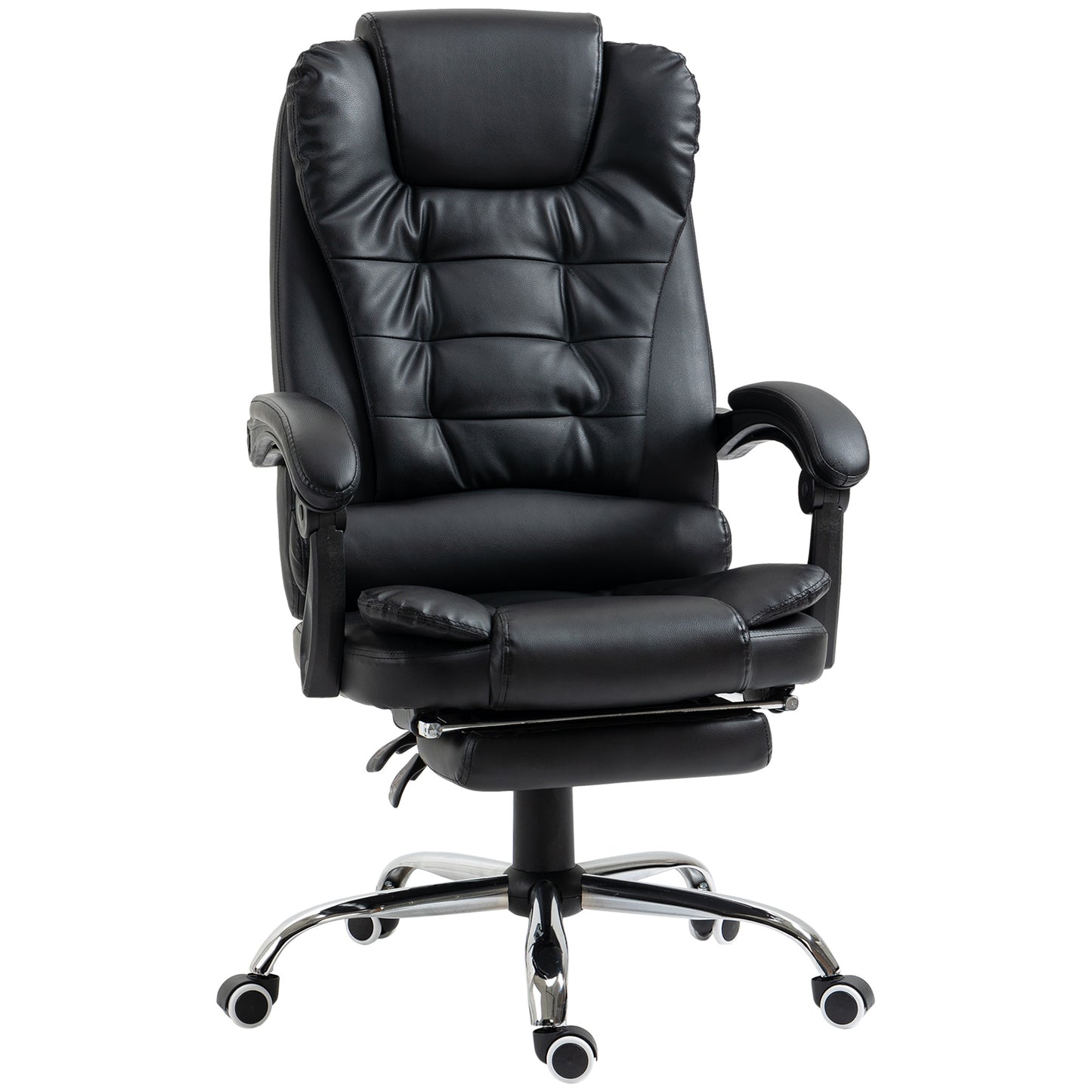 Bureaustoel – Office Chair – Bureau Stoel – Computerstoel – Bureaustoelen voor Volwassenen – Verstelbare Rugleuning – Inklapbare Voetsteun – Hoogte Verstelbaar – Zwart