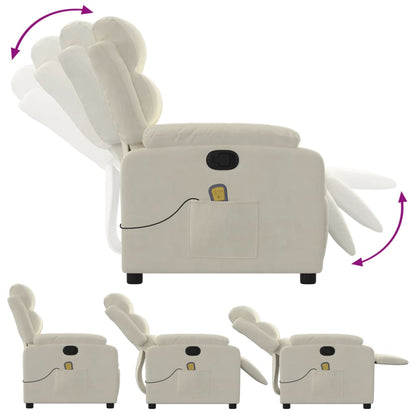 Elektrisch Verstelbare Fauteuil – Relaxstoel – Zwaai-zetel – Relaxfauteuil – Elektrische Relaxstoel – Fluweelbekleding – USB Massagefunctie – Crème Kleur