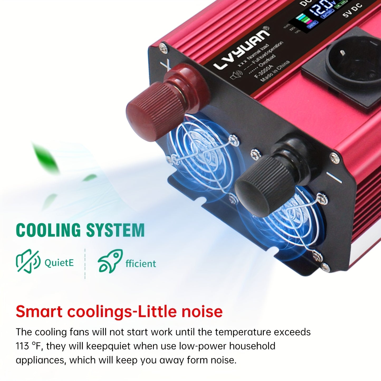 3000W Autospanningsomvormer – Stroomomzetter – DC-AC Converter – Inverter – Power Converter – Hoog vermogen 3000W continu / 6000W piek – Inclusief 3.1A USB Lader