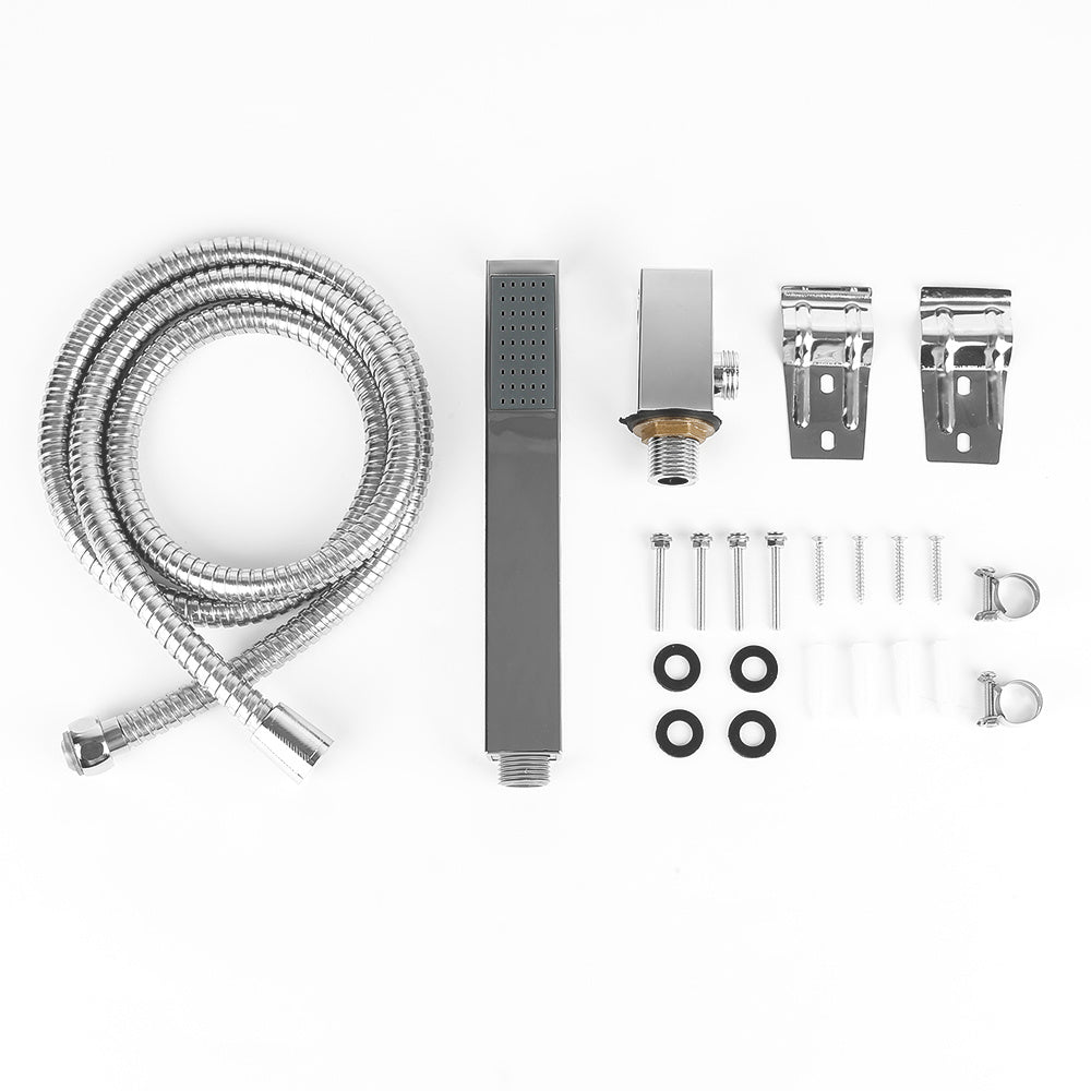 Overhead Douche Systeem – Regendouche – Handdouche – Douchekop Set – Wandmontage – Roestvrij Staal – 15x47x130 cm – Hoge Druk – Compact Design
