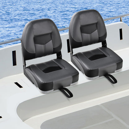 Bootstoelen Set – Bootstoelen Met Kussen – Stoelen Voor Boot – Bootzitjes – Comfortabele Bootstoelen Zwart – Ergonomisch Ontwerp – 360° Draaibaar – Verstelbare Hoogte – Duurzaam PVC