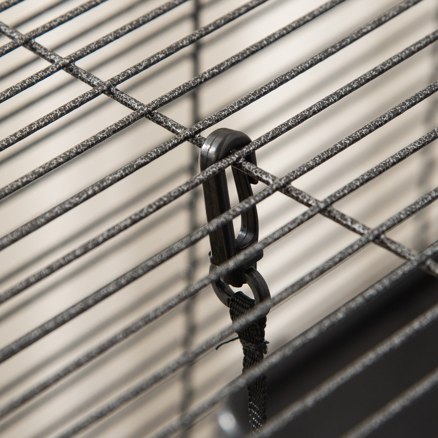 Dierenkooi Klein – Knaagdierkooi – Konijnenkooi – Hamsterkooi – Mobiel Dierenverblijf – Met 2 Deuren – Met Hangmat – 52 x 52 x 113,5 cm – Metaal Grijs