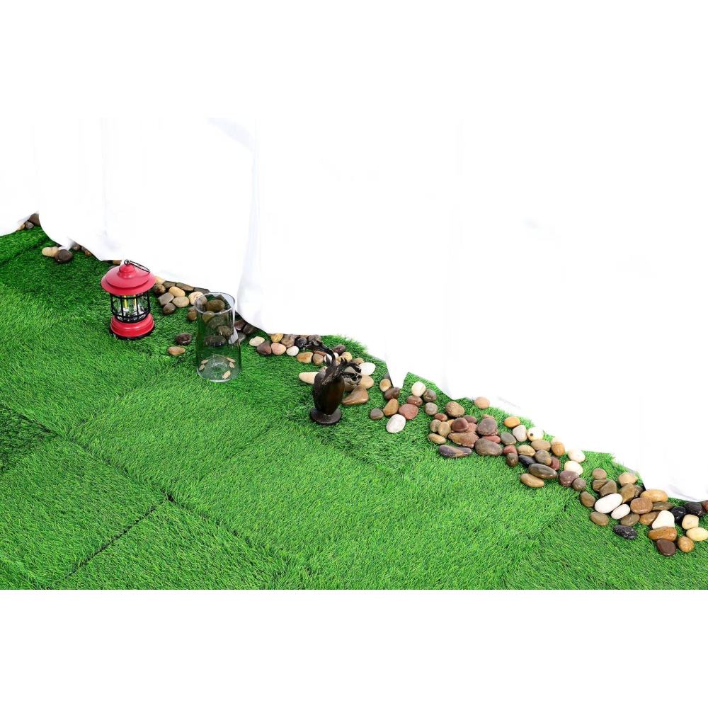 Kunstgrastegels – Vlondertegels – Terrastegels – Tuintegels – Kliktegels – 36 Stuks – 30,48 x 30,48 cm – Weerbestendig Met Afwateringsgaatjes