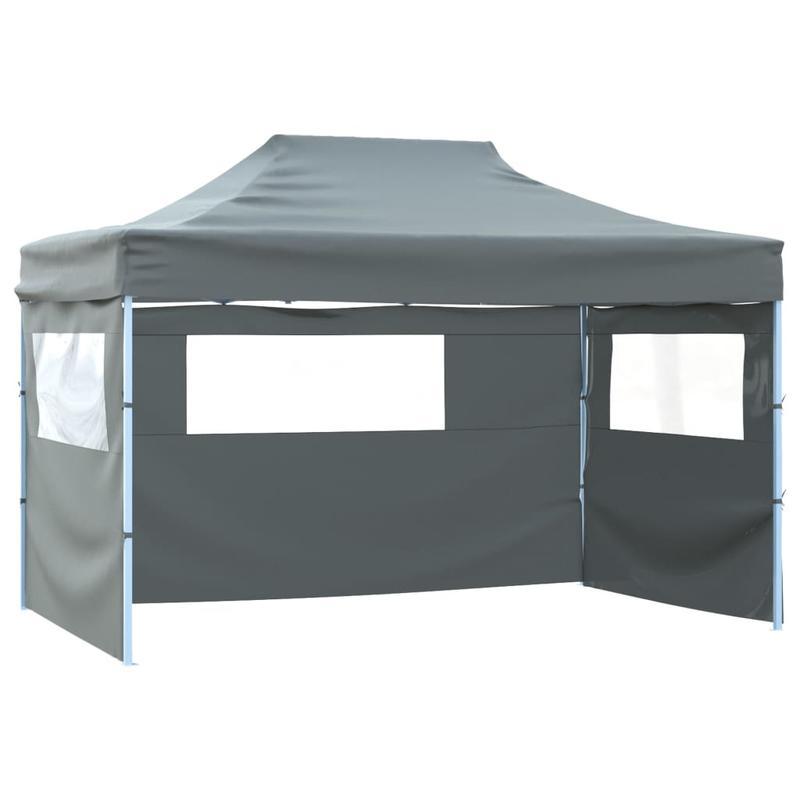 Tuinpergola – Patio Overkapping – Tuinkamer – Buitenlounge – Partytent – Anthraciet – Stevig Staalframe – 4x3 Meter