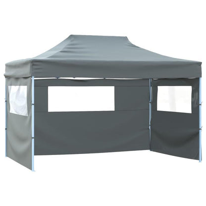 Tuinpergola – Patio Overkapping – Tuinkamer – Buitenlounge – Partytent – Anthraciet – Stevig Staalframe – 4x3 Meter