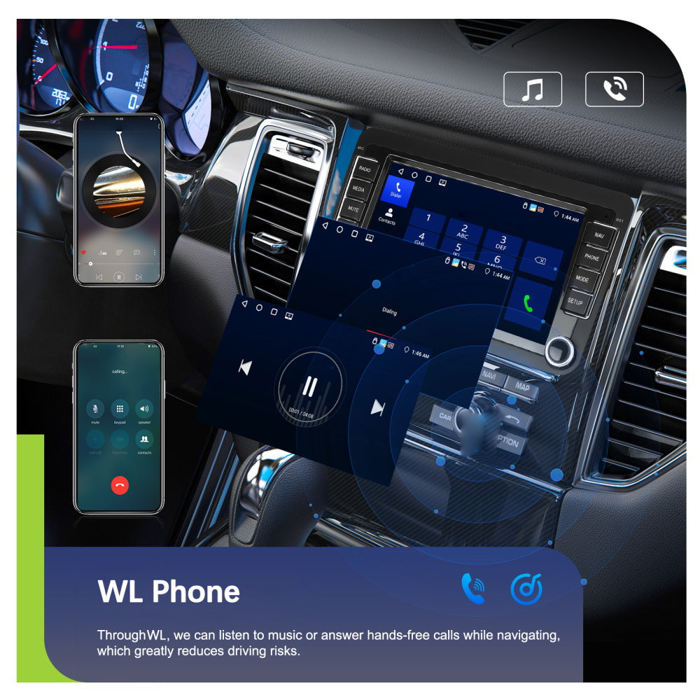[4+64G] HD Android Carplay Car Radio with Sat Nav for VW for Golf 5 6 for Polo for Skoda for Passat Wireless Android Car Radio with 17.78 cm Display Wireless Car Radio with GPS EQ WiFi FM/ RDS Microphone Reversing Camera, Wit