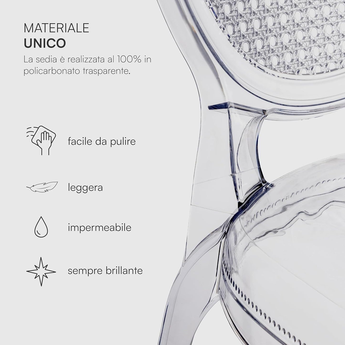 Transparante Stoelen – Eetkamerstoelen – Polycarbonaat Stoelen – Stapelbare Stoelen – Design Stoelen – Set Van 4 – Waterbestendig – Lichtgewicht & Duurzaam