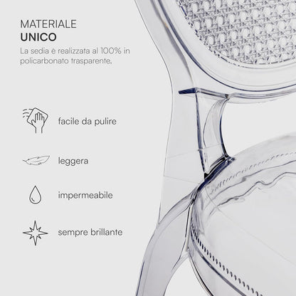 Transparante Stoelen – Eetkamerstoelen – Polycarbonaat Stoelen – Stapelbare Stoelen – Design Stoelen – Set Van 4 – Waterbestendig – Lichtgewicht & Duurzaam