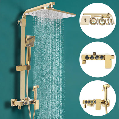 Wall Mounted Shower Set, Golden Shower Set, Wall Mounted Shower Fixtures