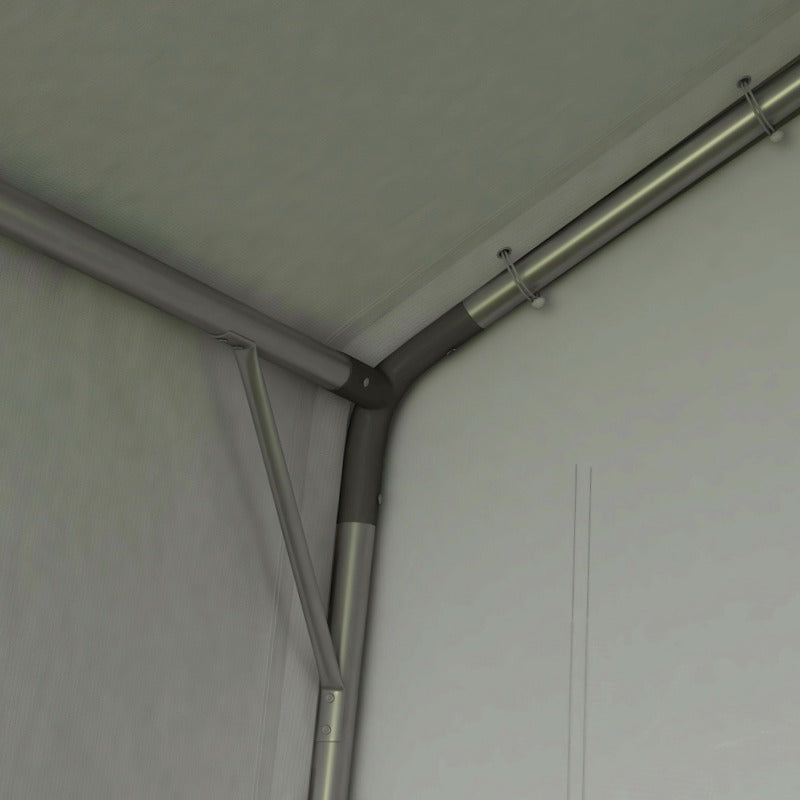 Garagetent – Opslagtent – Carport – Schuurtent – Garage Shelter – Waterafstotende Folie – Ritssluiting Deur – 2,1x3,6x2,35 m – Donkergrijs