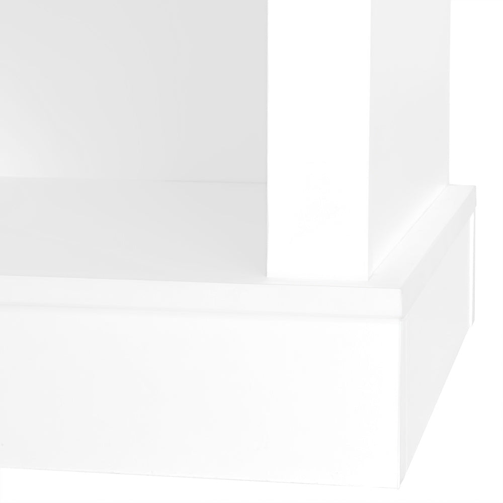 Halbankje – Halmeubel – Schoenenbank – Opbergbankje – Gangbank – Multifunctionele Opbergruimte – 3 Haakjes – Wit – H190 x B120 x D40 cm
