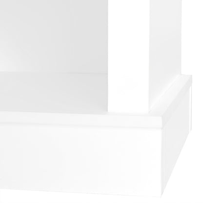 Halbankje – Halmeubel – Schoenenbank – Opbergbankje – Gangbank – Multifunctionele Opbergruimte – 3 Haakjes – Wit – H190 x B120 x D40 cm