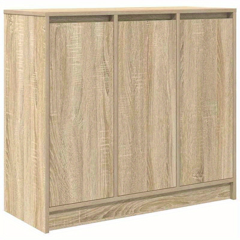 Dressoir – Ladekast – Opbergkast – Woonkamerkast – Commode – Sonoma Classic – Eucalyptus Houtafwerking – 2 Deuren Met Glazen Panelen – 2 Laden – 2 Planken – 90 kg Draagvermogen – Eenvoudige Montage