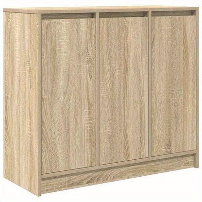 Dressoir – Ladekast – Opbergkast – Woonkamerkast – Commode – Sonoma Classic – Eucalyptus Houtafwerking – 2 Deuren Met Glazen Panelen – 2 Laden – 2 Planken – 90 kg Draagvermogen – Eenvoudige Montage